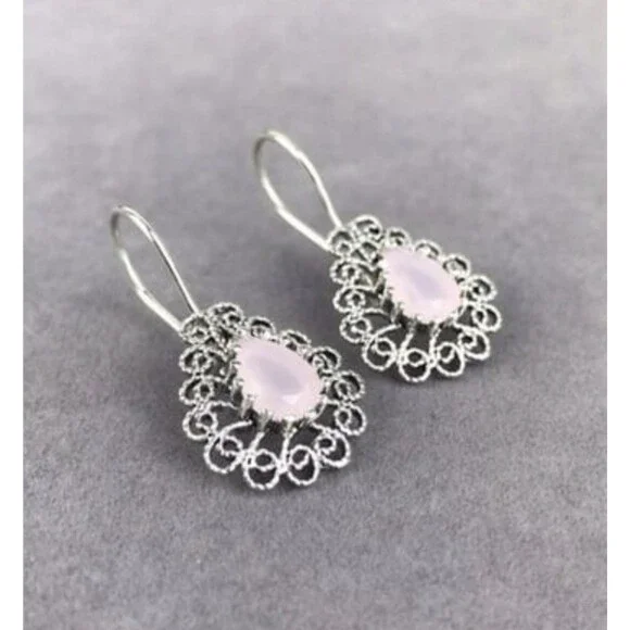 925 Sterling Silver Turkish Filigree Wedding Jewelry Set for Women, HandmadeGift - Picture 5 of 10